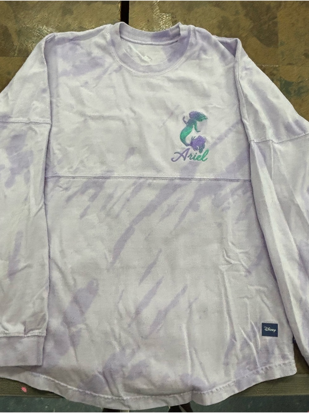 Disney Lavender Ariel Tie-Dye Long Sleeve Tee Shirt